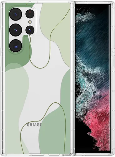 Miniatura 2 de DEFBSC Funda compatible con Samsung Galaxy S22 Ultra, diseño artístico de forma suave con funda protectora de parachoques incorporada, bonita funda