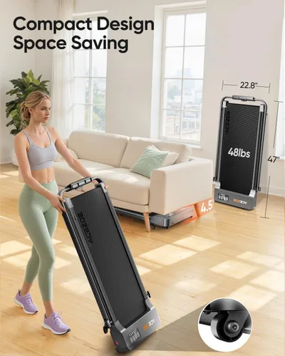 Miniatura 8 de Acezoe Walking pad Treadmill with Incline & Handle Bar, Folding Treadmill for Home Small Spaces, Compact Portable Under Desk Treadmill,Dual LED