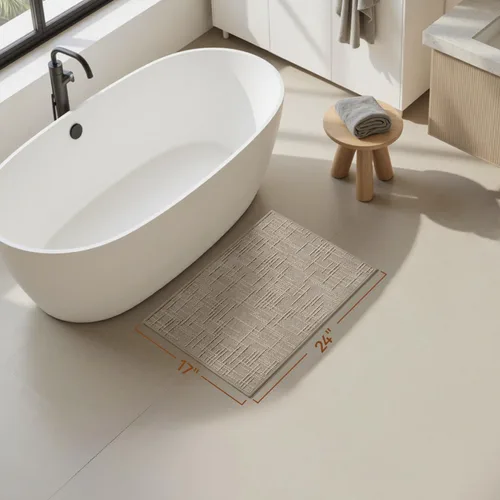 Miniatura 6 de AMOAMI Alfombra de Baño Antideslizante Súper Absorbente de Secado Rápido Alfombras de Baño para Piso de Baño Respaldo de Goma Lavable Alfombras