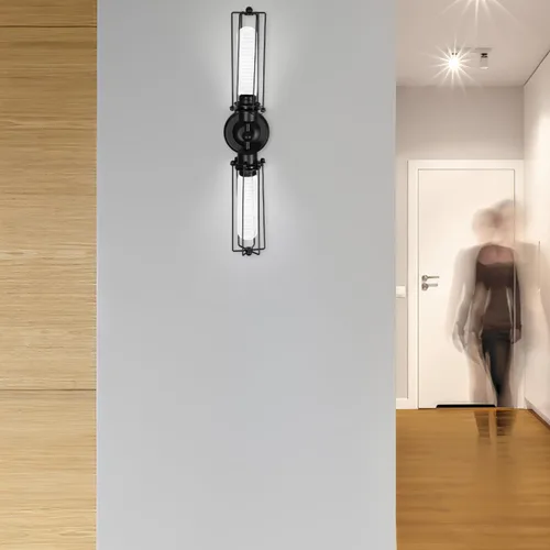 Miniatura 3 de Lámpara de pared de hierro industrial vintage de doble cabeza para pasillo, dormitorio, bar y sala de estar, elegante iluminación de pared