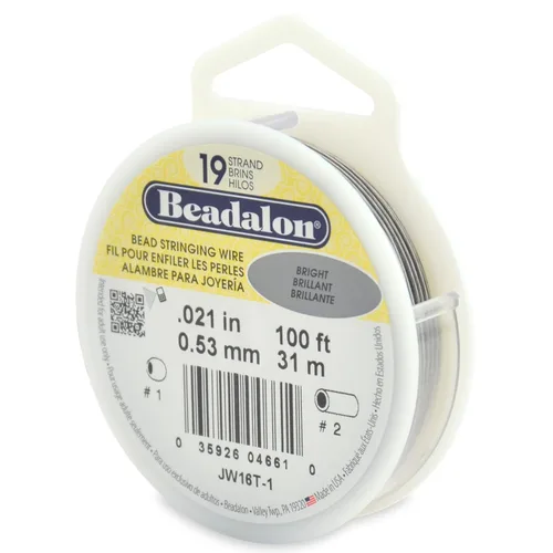 Miniatura 23 de Beadalon Alambre de cuerda de cuentas de acero inoxidable de 19 hebras, 0.018 pulgadas / 0.018 in, bronce, 100 pies / 101.7 ft