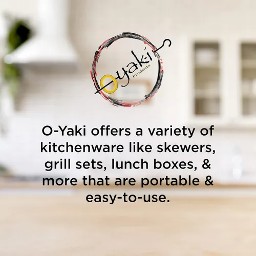 Miniatura 9 de O-Yaki - Sistema de brochetas verticales de metal para barbacoa, juego de 9 pinchos planos para asar brochetas con soporte para brochetas, libro