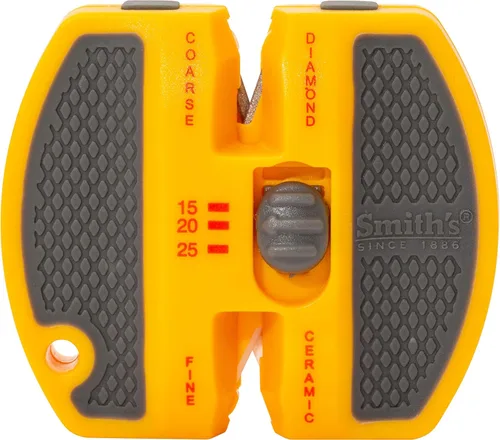 Miniatura 11 de Afilador de Cuchillos Smith's CCKS de 2 Pasos - Amarillo - Ranuras Preestablecidas Gruesas y Finas de 2 Pasos - Afilador de Cuchillos Manual