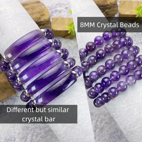 Miniatura 3 de EDEN'S CALL Pulsera elástica de cuentas de cristal curativo de 0.315 in para mujer