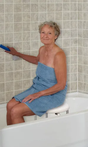 Miniatura 4 de Carex Taburete de ducha compacto, taburete de baño de altura ajustable y asiento de ducha, asiento de baño de aluminio que soporta 250 libras