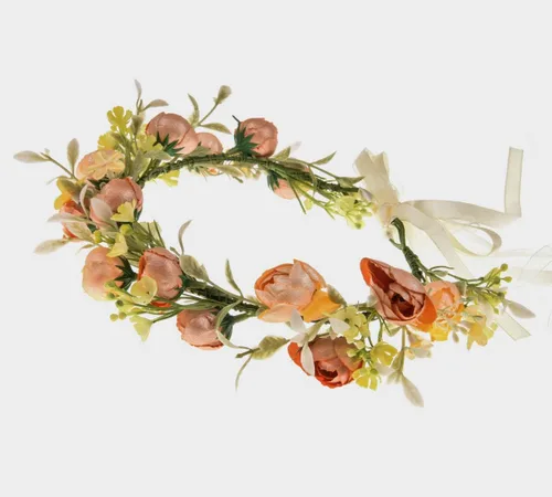 Miniatura 2 de DDazzling Corona de bosque de boda con halo de eucalipto bohemio de hoja verde flor naranja