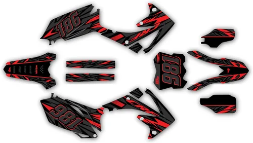 Miniatura 5 de Kit de gráficos para Honda CRF250R 2010-13 y CRF450R 2009-2012 Serie TWITCH Azul 09 Mil - Adhesivo para moto de motocross, calcomanía para bicicleta