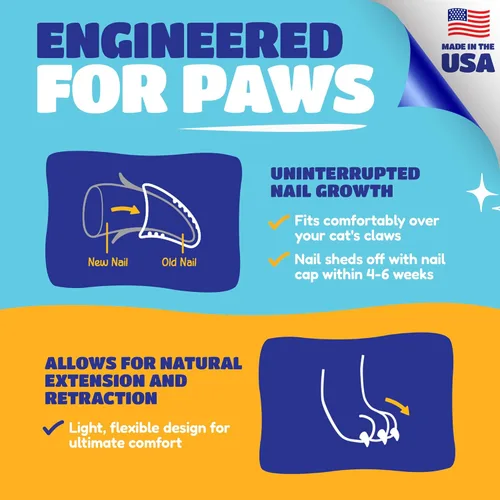 Miniatura 7 de Soft Claws Fundas para Uñas de Gatos para Gatos Pequeños – (40 Fundas, Transparentes) - Fabricado en Estados Unidos - Desarrollado por Veterinarios