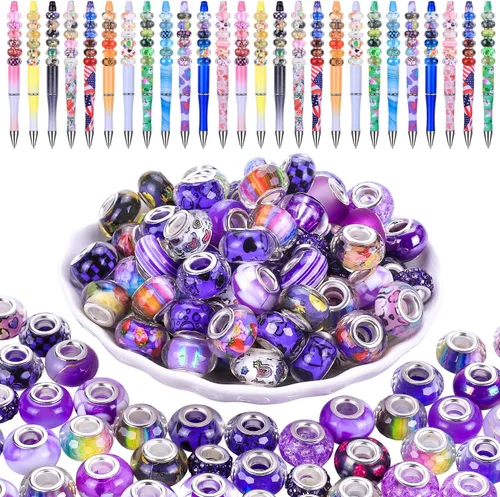 Miniatura 16 de Espaciador de agujeros grandes europeos con cuentas de hadas con diamantes de imitación para manualidades, pulseras y bisutería
