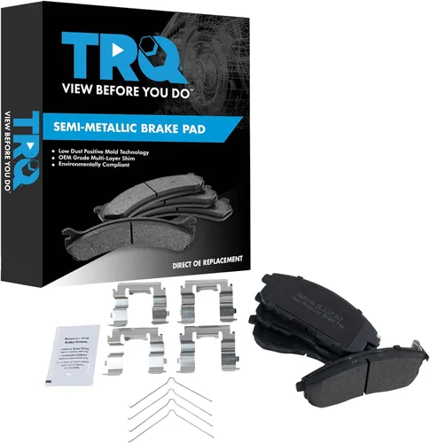 Miniatura 205 de TRQ Pastillas de freno delanteras semi metálicas compatibles con Ford Expedition 2018-2021 F-150 2018-2020 Lincoln Navigator 2018-2022