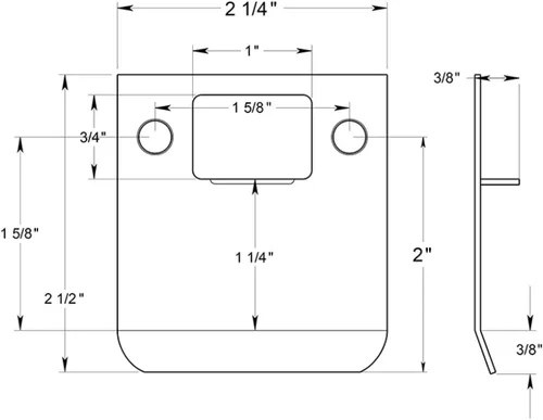 Miniatura 2 de Nuk3y SP250 Placa de golpeo de labio extendida (2-1/2" x 2-1/4", bronce aceitado)