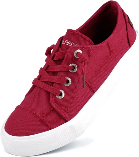 JENN ARDOR Womens Canvas Shoes Play Sneakers Slip on Low Tops Casual Tennis Shoes Fashion Shoes