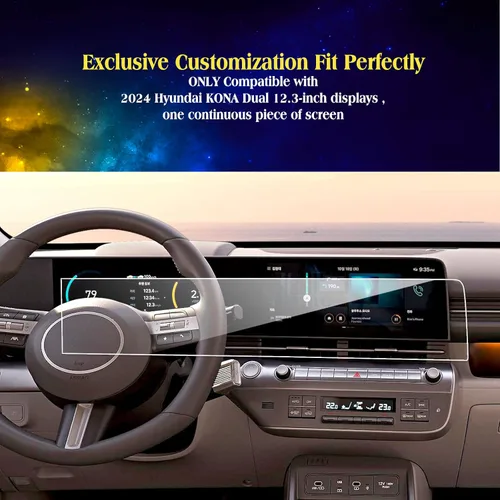 Miniatura 2 de 2 protectores de pantalla para Kia Seltos 2026 2025 2024 2024 para Kia Seltos 2024 de 10.25 pulgadas, doble pantalla panorámica compatible con Kia