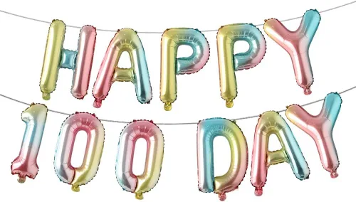 Miniatura 6 de Juego de globos de papel de aluminio con letras del alfabeto, pancarta de feliz 100 días, suministros de decoración para fiesta de cumpleaños (rojo)
