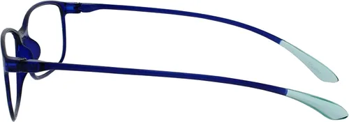 Miniatura 3 de OPULIZE ICE - Lentes de lectura para mujeres y hombres, marco rectangular resistente a los arañazos con bisagras de resorte, azul oscuro cristal