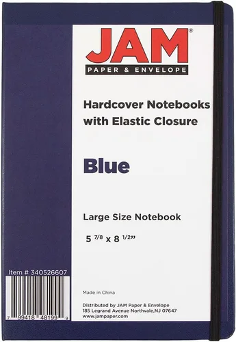 Miniatura 2 de JAM Papel® - anotadores de tapa dura revestido con cierre de banda elástica, Azul L Azul / Patchwork