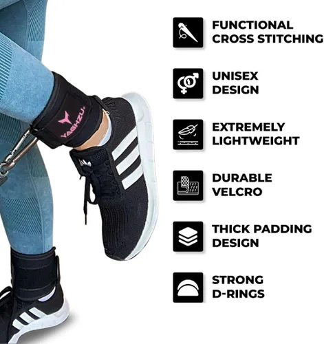 Miniatura 3 de Ankle Straps for Cable Machines Women, Glute Kickback Cable Machine Attachments, Gym Ankle Cuffs, Wrist Cuffs for Workout, Leg Training Accessory