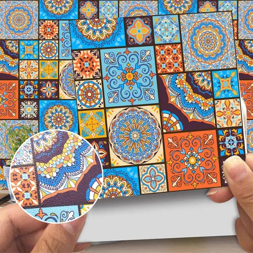 Miniatura 13 de AILEGOU Juego de 20 calcomanías para azulejos de despegar y pegar, vinilo impermeable, autoadhesivo, removible, para baño y cocina, 6 x 6 pulgadas