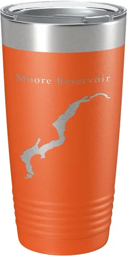 Miniatura 9 de Moore Reservoir Tumbler Lake Map Travel Mug Insulated Laser Engraved Coffee Cup New Hampshire Vermont 20 oz Black