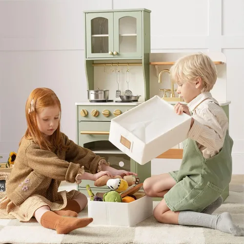 Miniatura 8 de Tiny Land - Cocina de juguete para niños, de madera, con sistema de almacenamiento, con muchas funciones de juego, de juguete, diseñada para niños