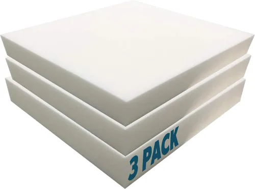Miniatura 14 de Foamma Paquete de 6 almohadillas de espuma para tapicería de alta densidad de 2 x 20 x 20 pulgadas, repuesto de cojín de sofá, espuma de silla