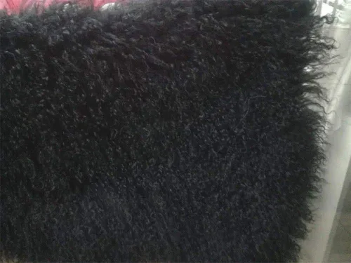 Miniatura 3 de Seek4comfortable Funda de almohada de piel de cordero mongol 100% real, de 18 x 18 pulgadas, funda de almohada decorativa de piel para sala de Negro
