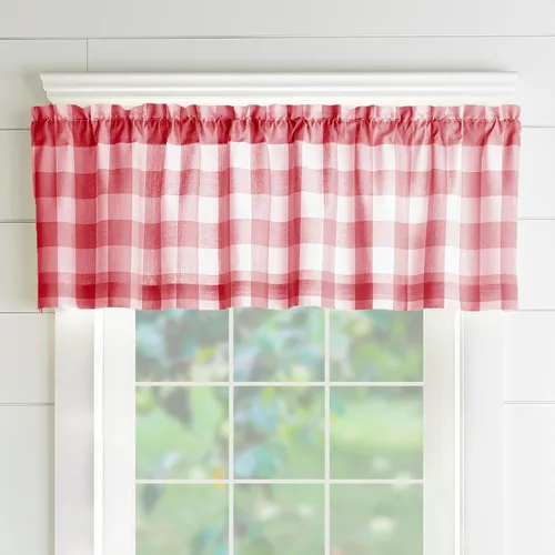 Miniatura 16 de Elrene Home Fashions Farmhouse Living Buffalo-Check Juego de cortinas de dos niveles para baño o cocina, 30" x 24" (Juego de 2 niveles), Gris/Blanco