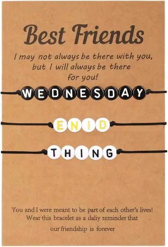ORANGE . JEWELS 3 pulseras Wednesday Addams - Nevermore Academy-Wednesday Addams Enid Sinclair mejor amigo (juego de pulsera), Resina