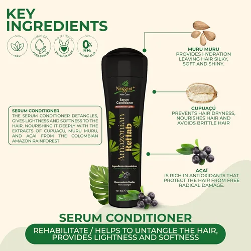 Miniatura 3 de naissant Amazonian Rehab - Suero acondicionador para el cuidado del cabello, enriquecido con Muru Muru, Cupuaçu y Açaí, acondicionador nutritivo