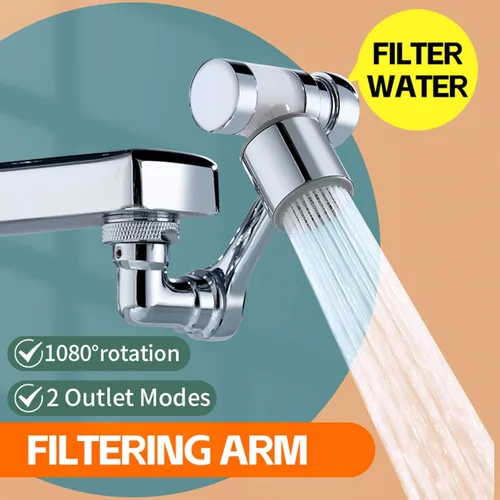 Miniatura 8 de Extensor de grifo de filtro giratorio de 1080°, grifo de filtro de algodón PP, grifo universal de filtro de salpicaduras, grifo de filtro de agua