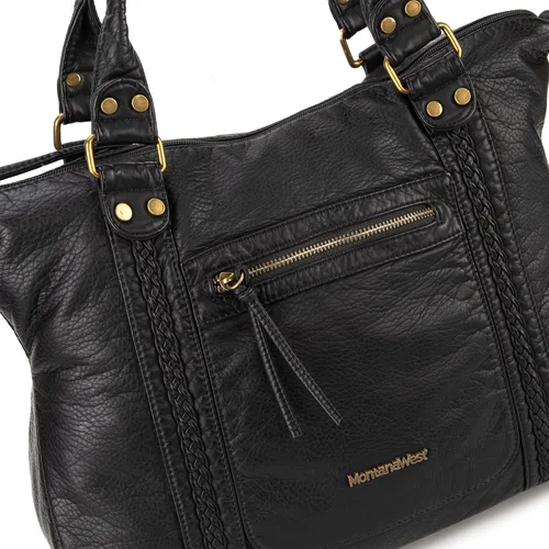 Miniatura 5 de Montana West Washed Leather Hobo Bags for Women Roomy Handbags with Crossbody Strap