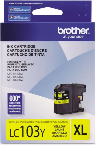 Brother Impresora LC103Y Cartucho de Tinta de Alto Rendimiento, Amarillo