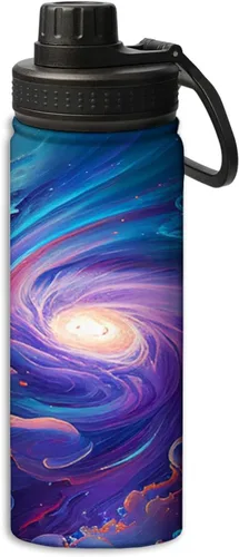 Miniatura 18 de Botellas de agua aisladas de 18 onzas, con estampado de mal de ojo, botella de agua deportiva aislada de doble pared a prueba de fugas, taza térmica