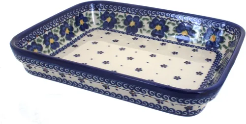 Miniatura 4 de Blue Rose Polish Pottery - Repostero rectangular pequeño de mariposa amarilla - 10.25" x 8" - Único, apto para lavavajillas y resistente