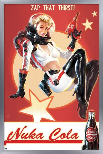 Miniatura 11 de Fallout 4 - Póster de pared de Nuka Cola - Zap That Thirst!, 22.4 pulgadas de largo x 14.7 pulgadas de ancho, versión enmarcada de madera de granero
