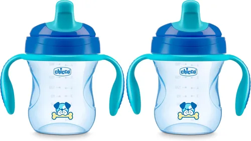 Miniatura 11 de Chicco Trainer Sippy Cup 6+ meses, taza de entrenamiento de bebé de 7 onzas con boquilla semisuave resistente a las mordeduras, asas extraíbles