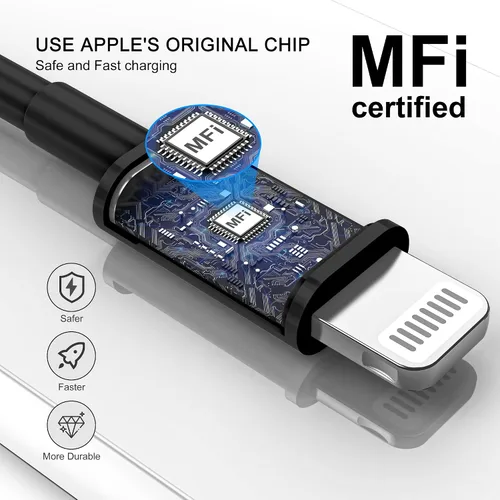 Miniatura 6 de FUPYWP Cable para CarPlay de iPhone en el automóvil, cable de carga para automóvil, cable USB A a Lightning de carga rápida y transferencia de datos
