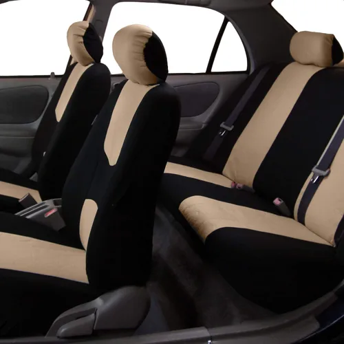 Miniatura 2 de TLH Fundas de Asiento de Coche de Tela Plana Beige 3 Filas, 8 Asientos, Fundas de Asiento Automotrices Universales Accesorios para Coches, Camiones