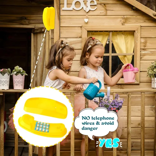 Miniatura 7 de Swingset - Juguetes para teléfono con llave numérica para niños, parque infantil, casa del árbol, accesorios de gimnasio en la selva (amarillo)