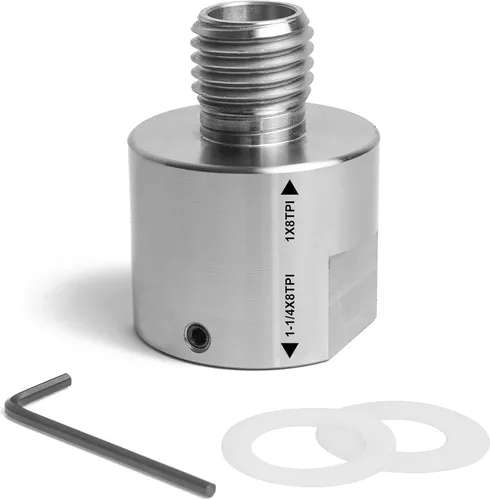 Adaptador de rosca macho de 1-1/4 "x 8TPI a 1" x 8TPI Macho, para torno de madera con rosca de husillo de 1-1/4 "x8TPI, adaptador de husillo de