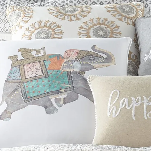 Miniatura 3 de Levtex Home - Nacala - Almohada Decorativa (18X18in) - Mini Medallones - Gris Topo, Gris y Blanco