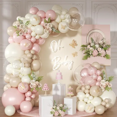 Miniatura 14 de Kit de arco de globos negro y arena blanca 141 piezas, decoraciones de cumpleaños coquetas incluyen globos y lazo negro para boda, baby shower