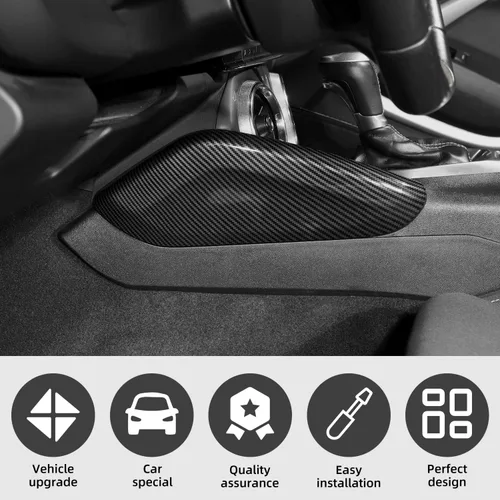 Miniatura 3 de Cubierta lateral de panel de palanca de cambios de fibra de carbono para Chevrolet Chevy Camaro 2016-2026, accesorios interiores