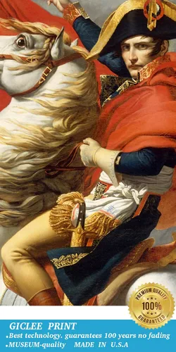 Miniatura 4 de ELITEART - Napoleón cruzando los Alpes por Jacques-Louis David pintura al óleo de reproducción giclée arte de pared impresiones en lienzo Tamaño: 20