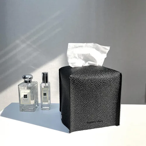 Miniatura 6 de Gashina Story Funda para caja de pañuelos que no se cae, soporte Kleenex de piel sintética de alta calidad, organizador decorativo cuadrado de 5 x 5