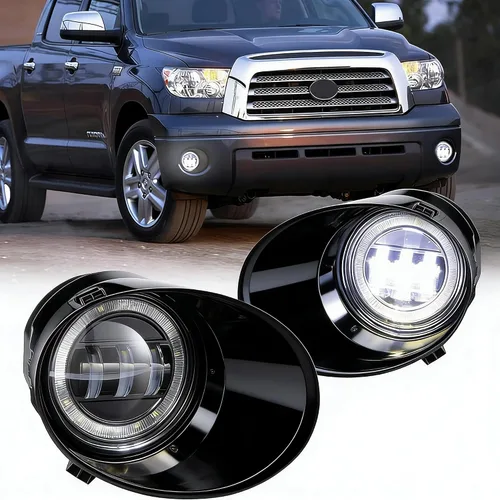 DRFG Luces antiniebla LED con luces diurnas Compatibles para Toyota Tundra 2007 2008 2009 2010 2011 2012 2013, Conjunto de luces antiniebla Sequoia