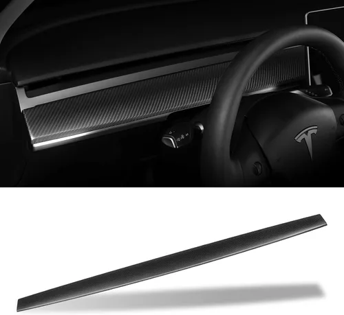 Miniatura 9 de Real 3K Toray - Cubierta de tablero de fibra de carbono seca para Tesla Model 3 y modelo Y 2021-2023.5 - Envoltura de tablero de instrumentos