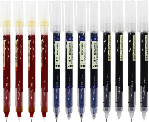 Miniatura 7 de Gullor Bolígrafos de tinta líquida, punta fina de 0.020 in, de secado rápido, para escribir, tomar notas y dibujar, tinta negra, 12