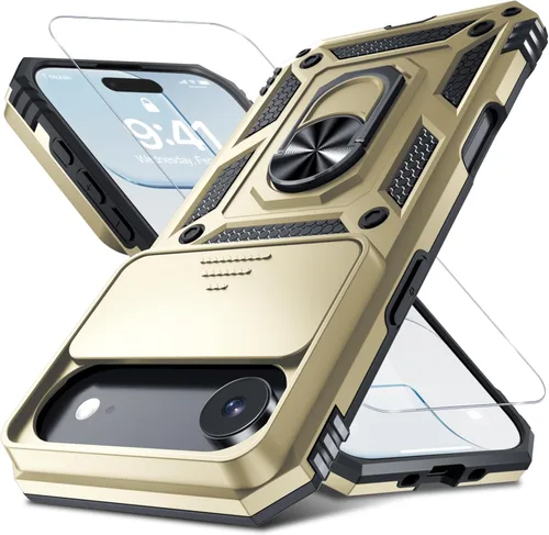 Miniatura 176 de Janmitta - Funda para iPhone 14 Pro con cubierta deslizante para lente de cámara incorporada + protector de pantalla, funda de cuerpo completo