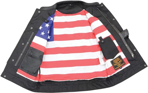 Miniatura 7 de Milwaukee Leather Men's Club Style Motorcycle Vest -Premium Leather, Dual Closure, CCW Pockets, Patch-Ready Back